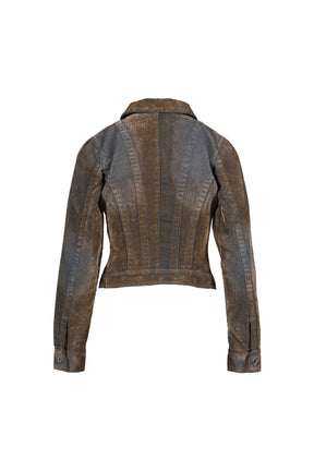 FLOCK DENIM JACKET / STONE