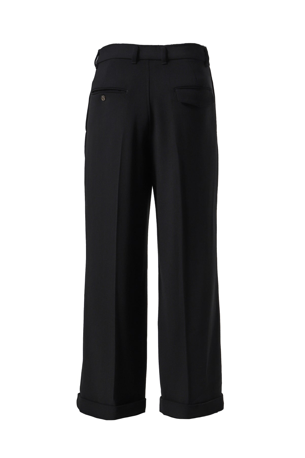 WOOL WIDE TROUSERS / BLK