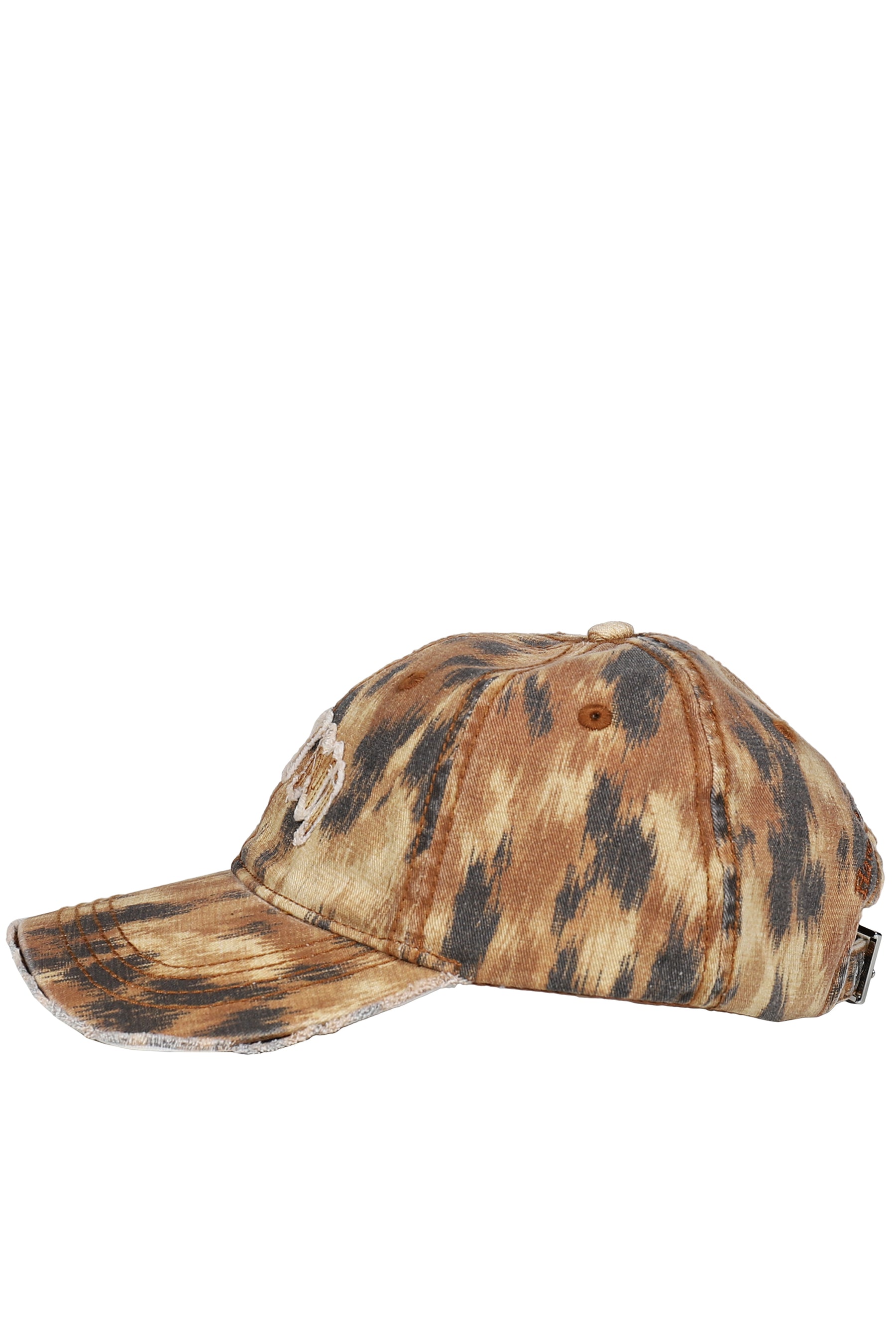 WASHED COTTON PRINT CANVAS CAP / ARGAN OIL 01C