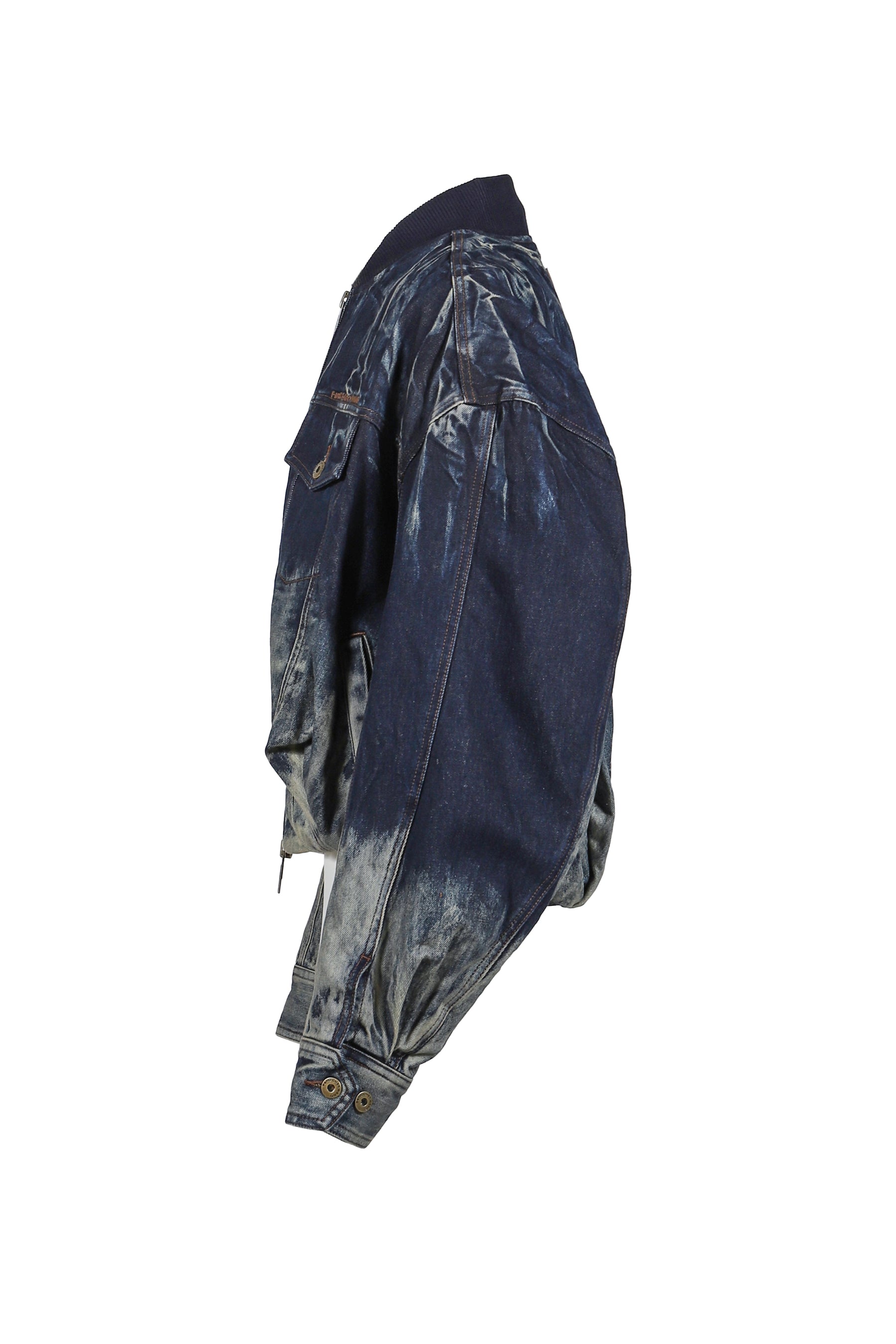 DECONSTRUCTED GRADIENT DENIM JACKET / BLU