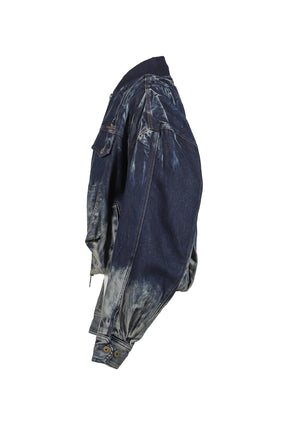 DECONSTRUCTED GRADIENT DENIM JACKET / BLU