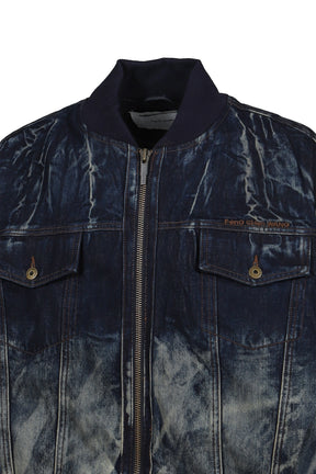 DECONSTRUCTED GRADIENT DENIM JACKET / BLU
