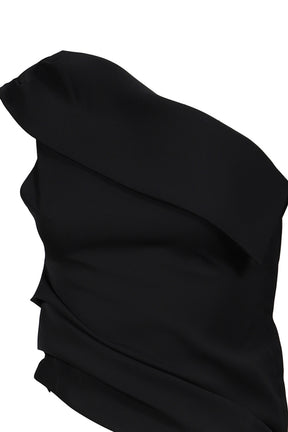 UNBALANCE SHOULDER BLOUSE / BLK
