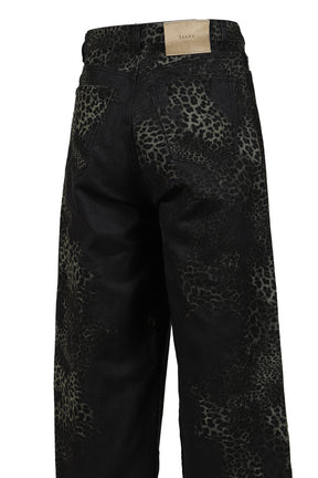WIDE 5-POCKET PANTS / LEOPARD