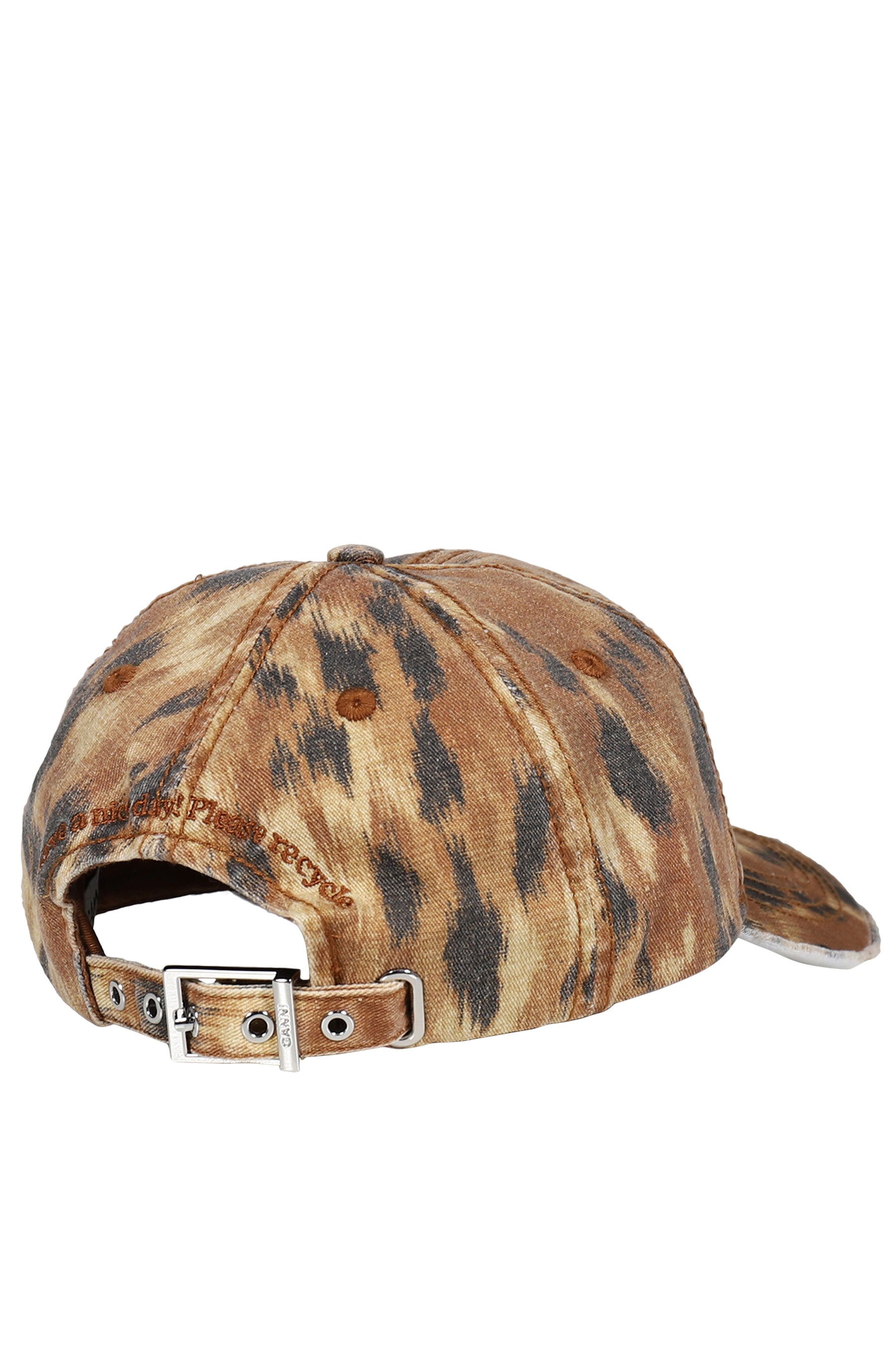 WASHED COTTON PRINT CANVAS CAP / ARGAN OIL 01C