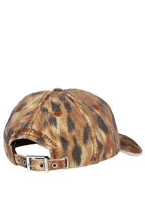 WASHED COTTON PRINT CANVAS CAP / ARGAN OIL 01C