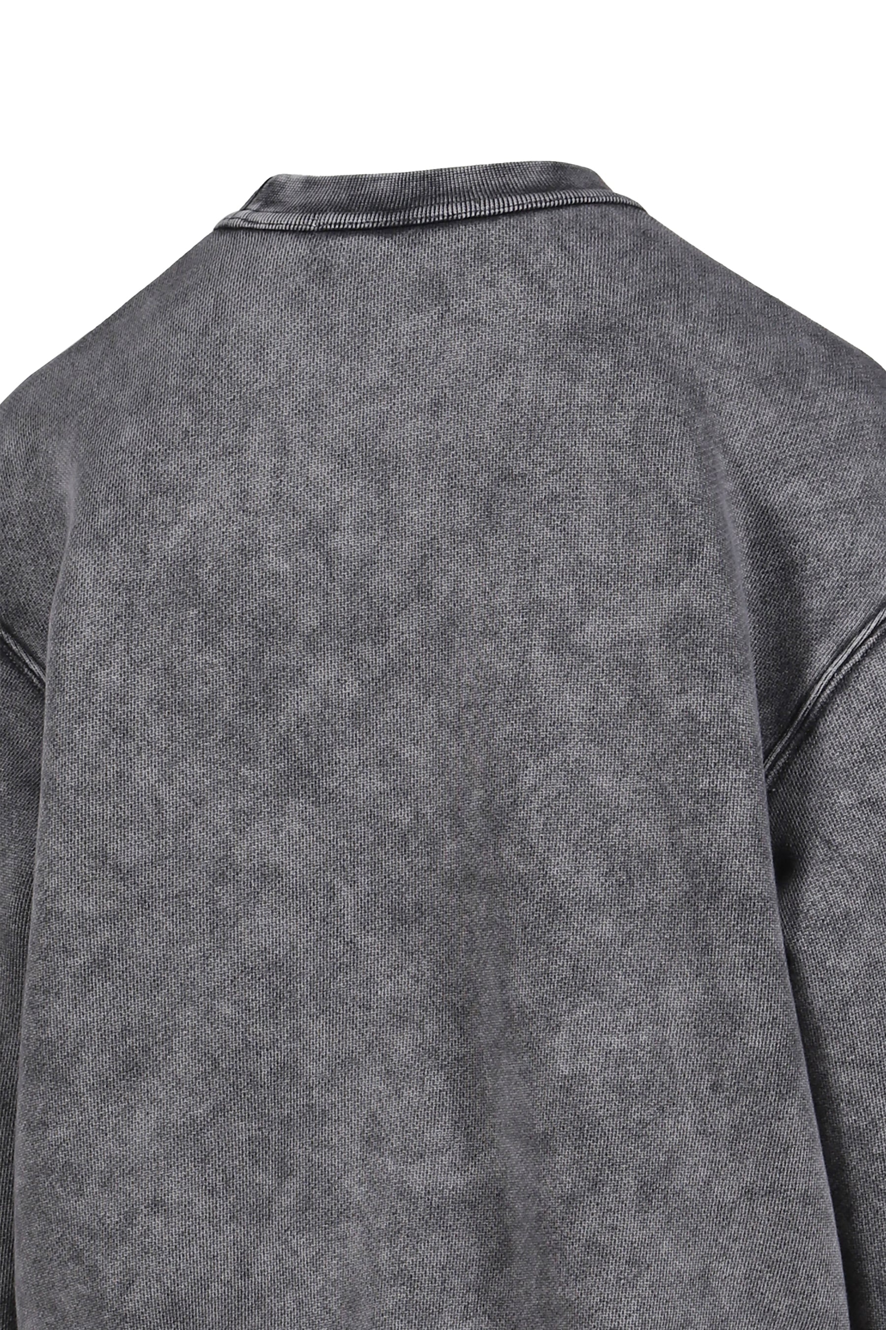 ESSENTIAL TERRY CREW SWEATSHIRT W/ PUFF PAINT LOGO / WASHED GRANITE