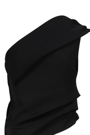 UNBALANCE SHOULDER BLOUSE / BLK