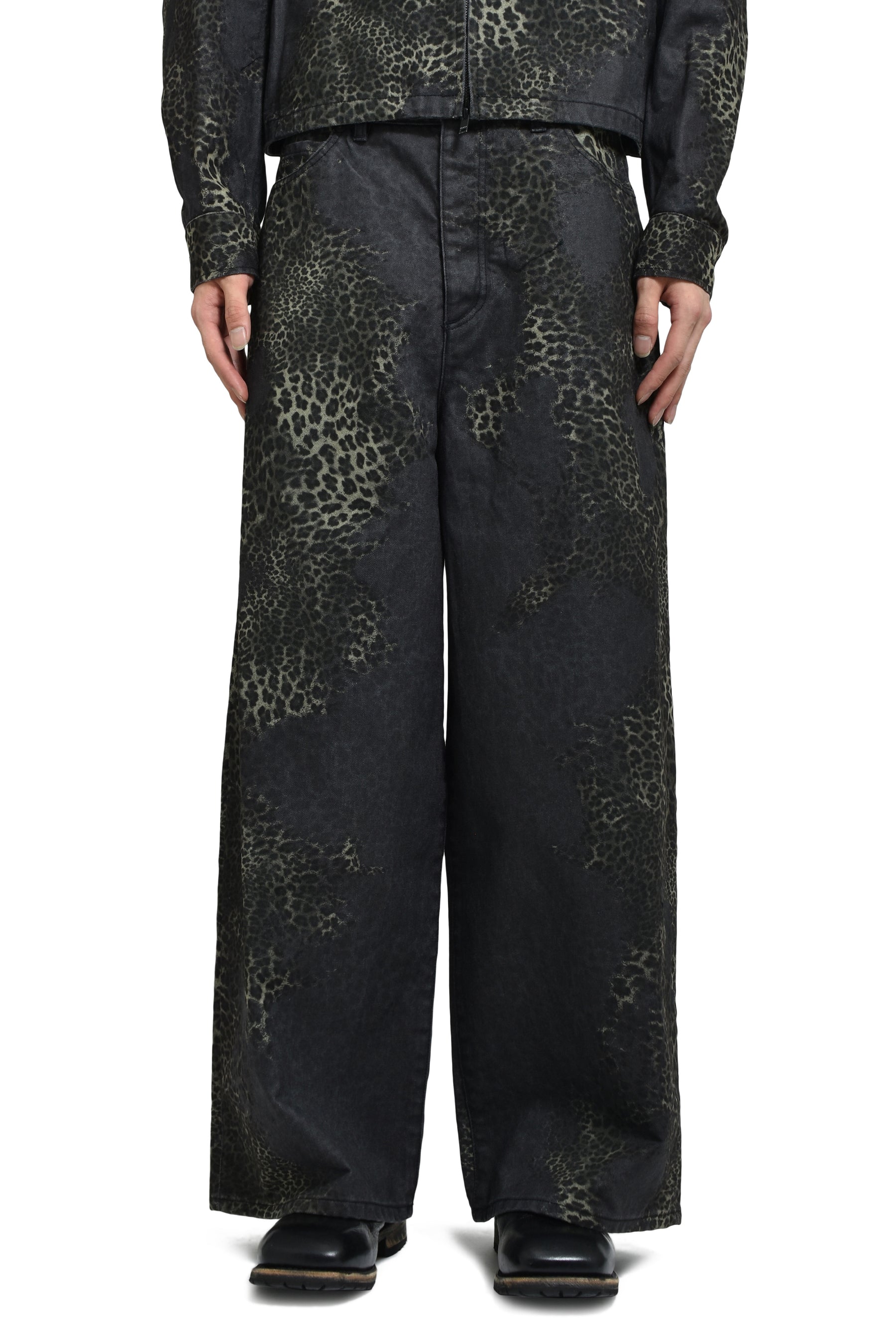 WIDE 5-POCKET PANTS / LEOPARD