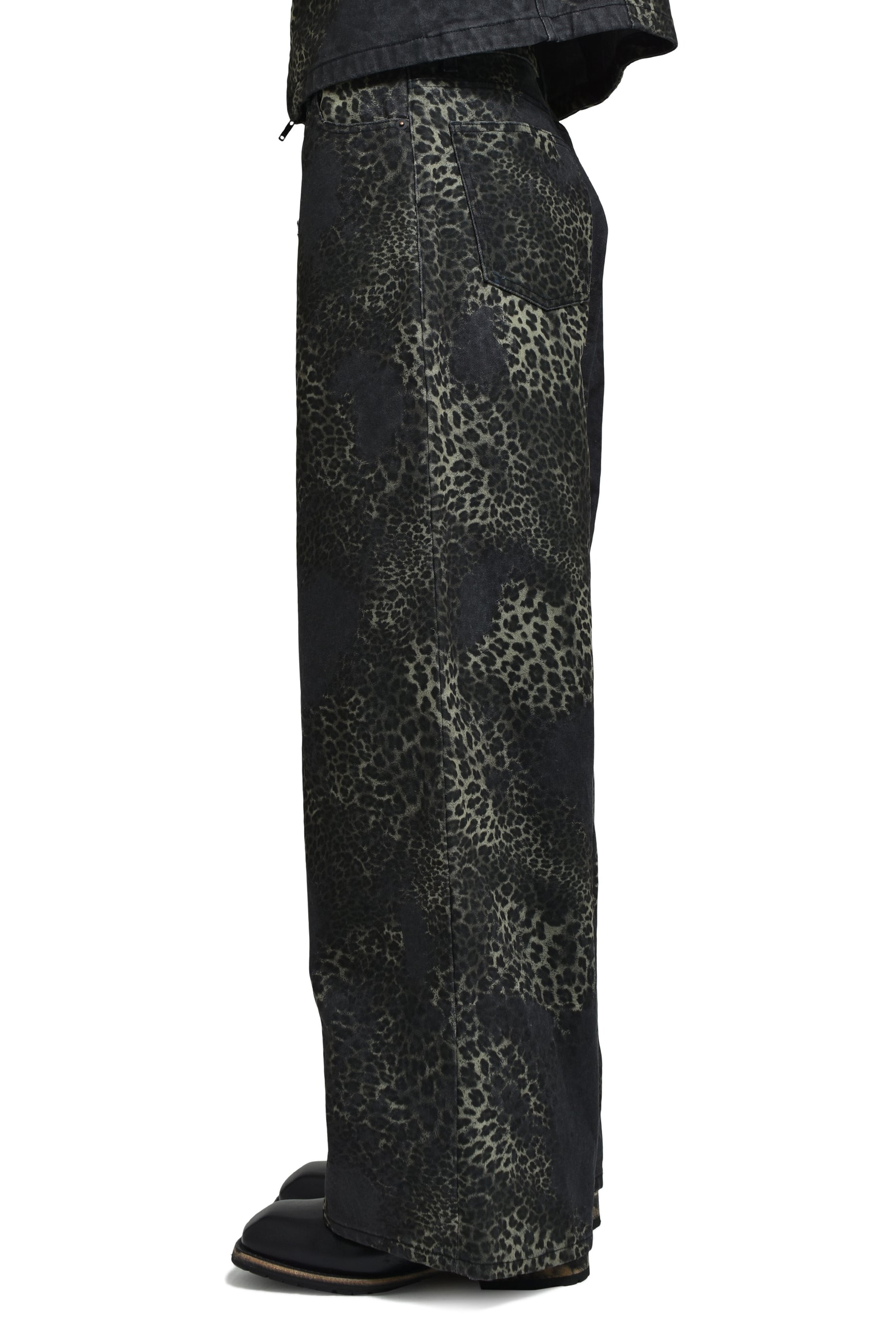 WIDE 5-POCKET PANTS / LEOPARD