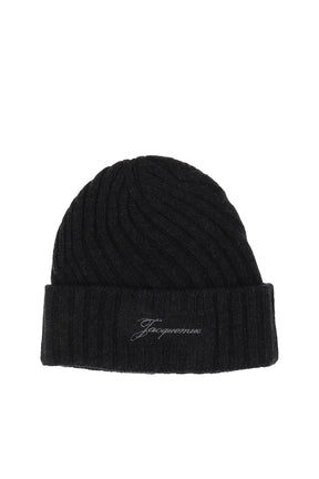 JACQUEMUS ロゴ　ビーニー JACQUEMUS ジャックムス FW25 LE BONNET TOURNI / DARK GRY - NUBIAN