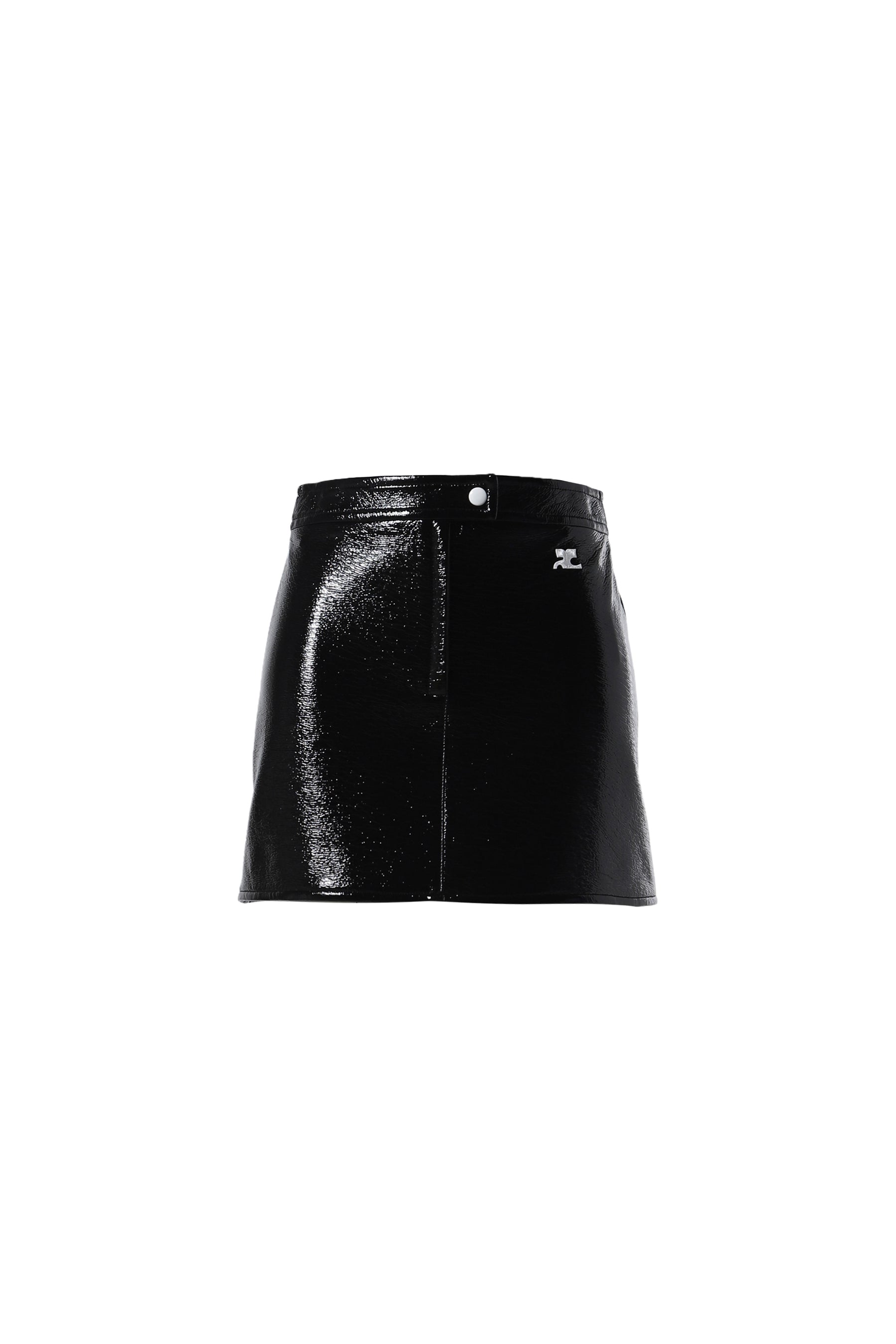 Black vinyl mini skirt best sale