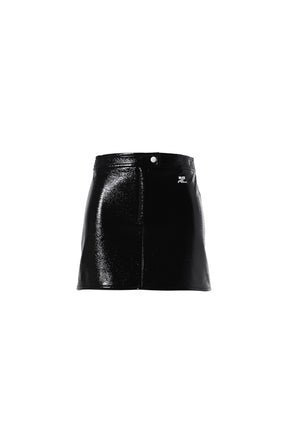 REEDITION VINYL MINI SKIRT / BLACK