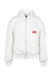 WHITE NEOPRENE HOODIE / WHT