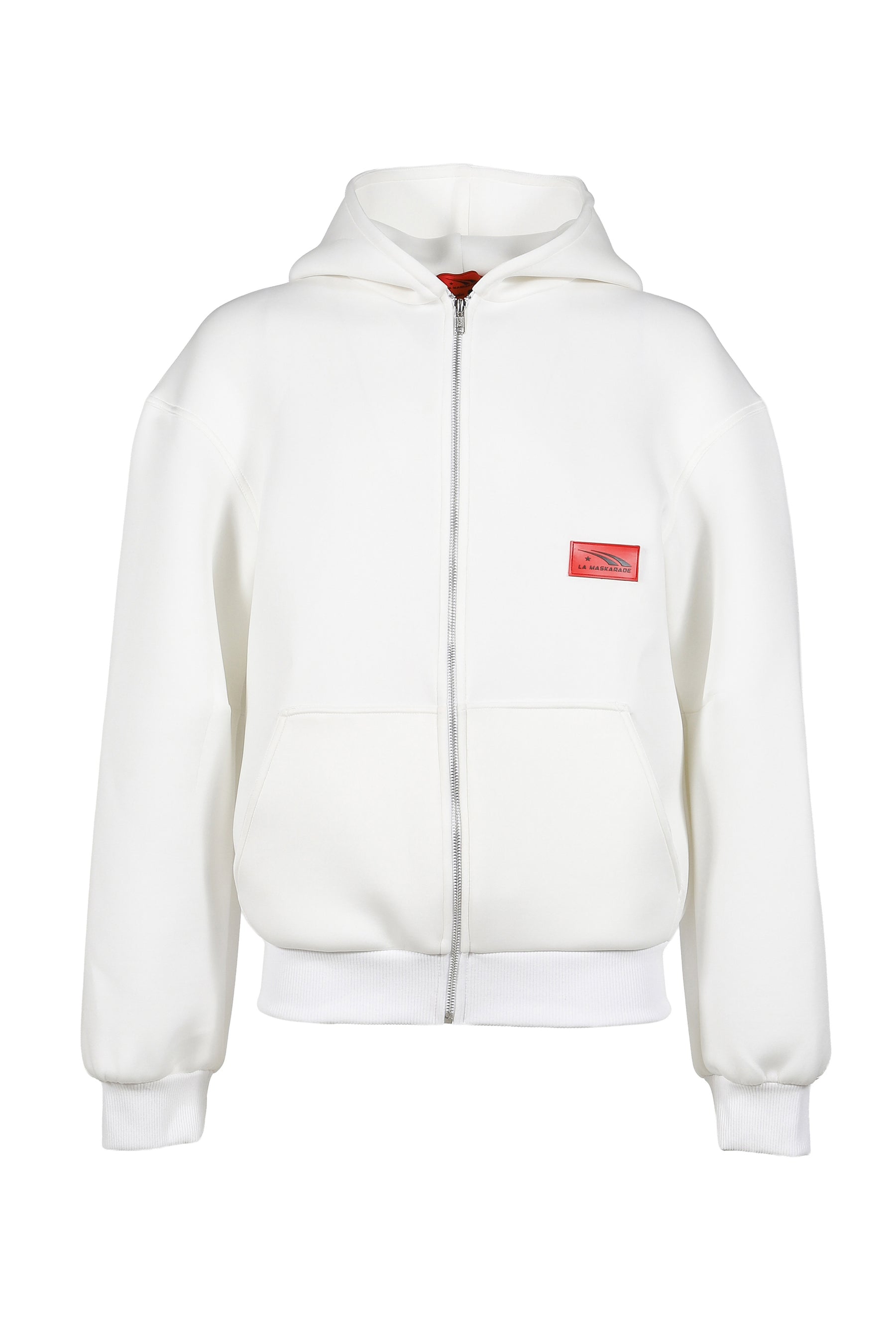 WHITE NEOPRENE HOODIE / WHT