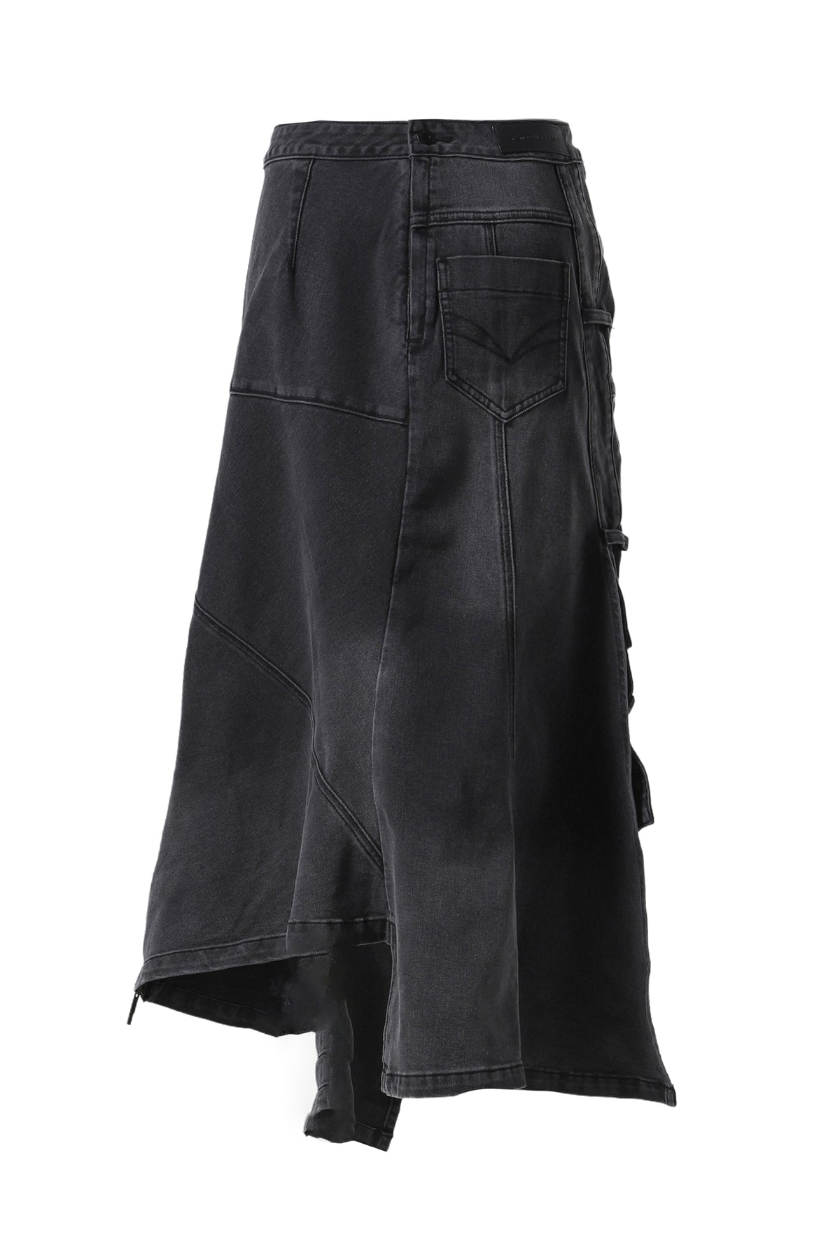 DENIM DECONSTRUCTION SKIRT / BLACK