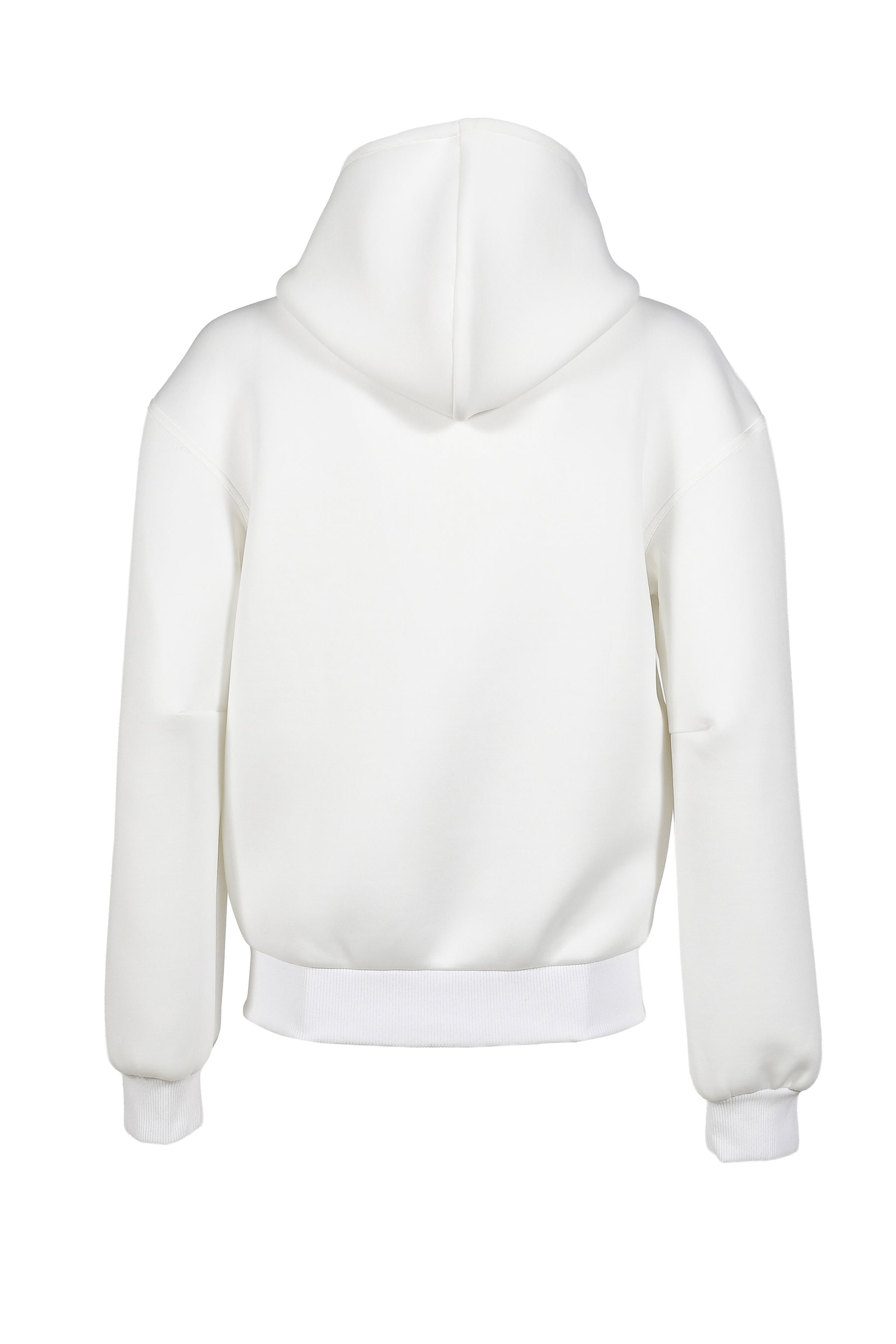 WHITE NEOPRENE HOODIE / WHT