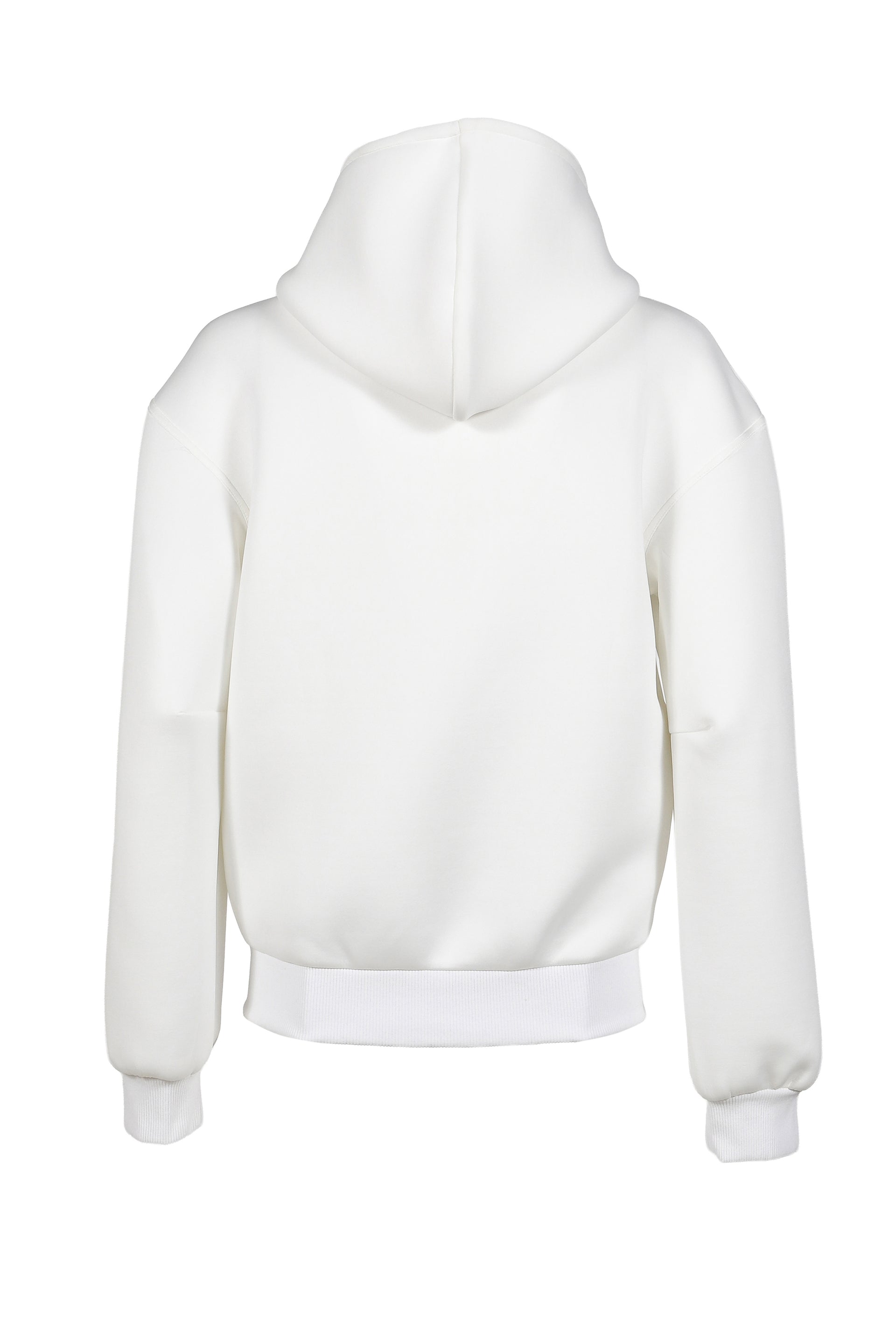 WHITE NEOPRENE HOODIE / WHT