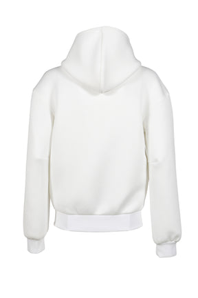 WHITE NEOPRENE HOODIE / WHT