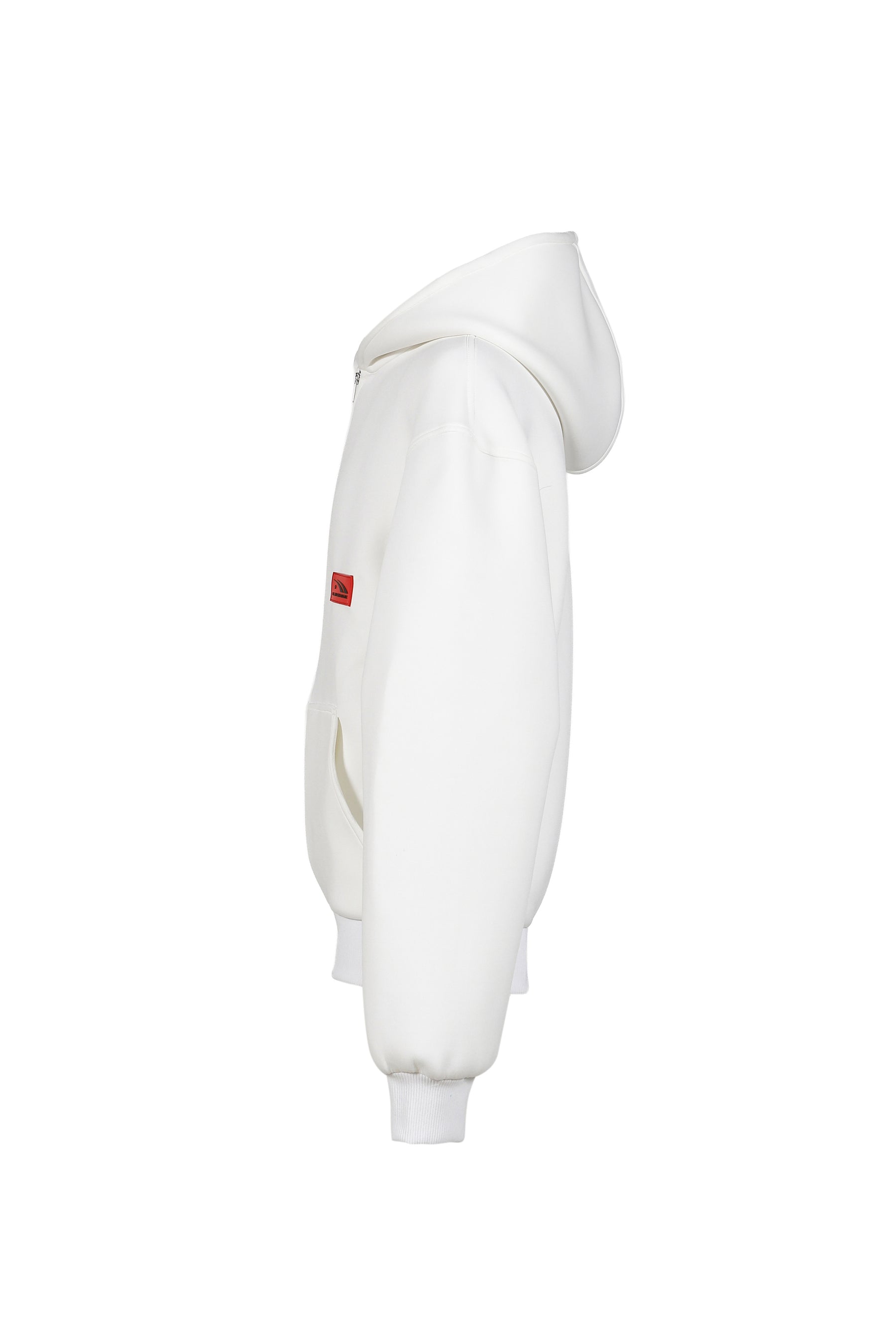 WHITE NEOPRENE HOODIE / WHT