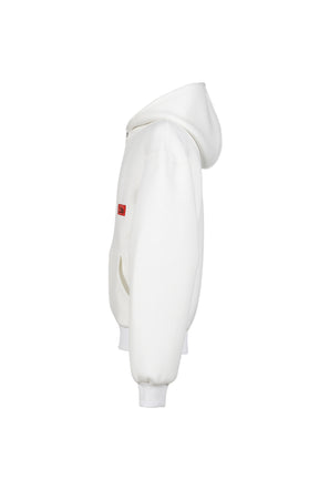 WHITE NEOPRENE HOODIE / WHT