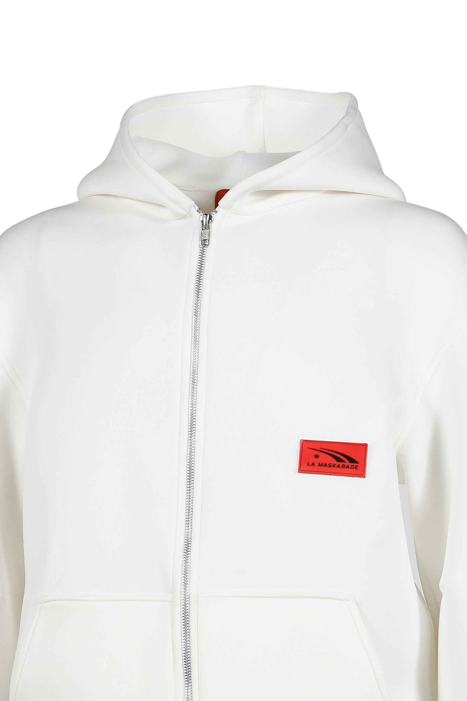 WHITE NEOPRENE HOODIE / WHT