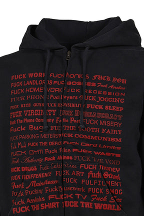 FUCK FITTED ZIP-UP HOODIE / BLK 