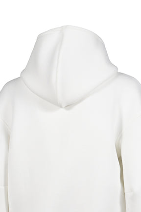WHITE NEOPRENE HOODIE / WHT