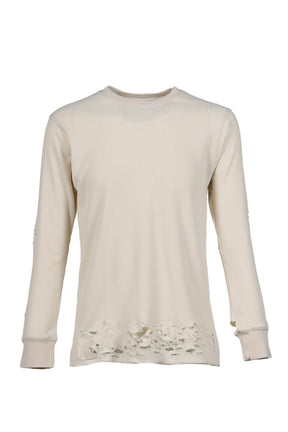 Esprit D'escalier WHITE “SCARRED" LS TOP / WHT