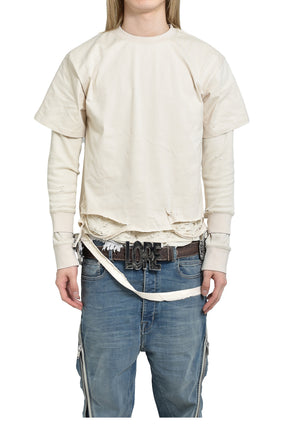 Esprit D'escalier WHITE “SCARRED" LS TOP / WHT