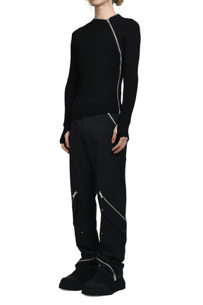 HELIOT EMIL エリオット エミル SS25 TIED ZIP KNIT / BLK - NUBIAN