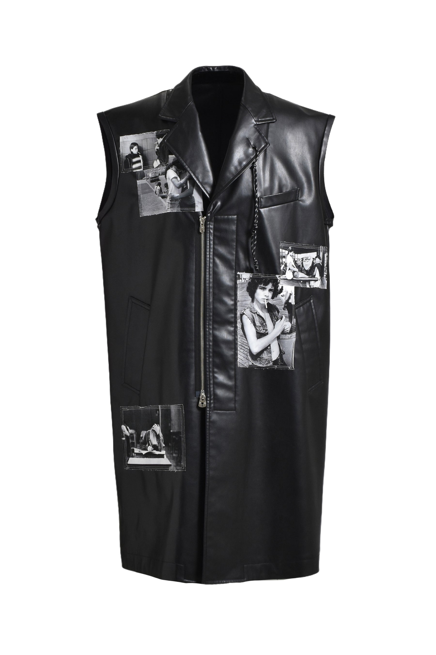 SLEEVELESS DOCTOR JACKET. / BLK