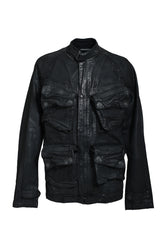 12OZ COATING DENIM BLOUSON / BLK WAX