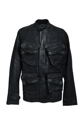 12OZ COATING DENIM BLOUSON / BLK WAX