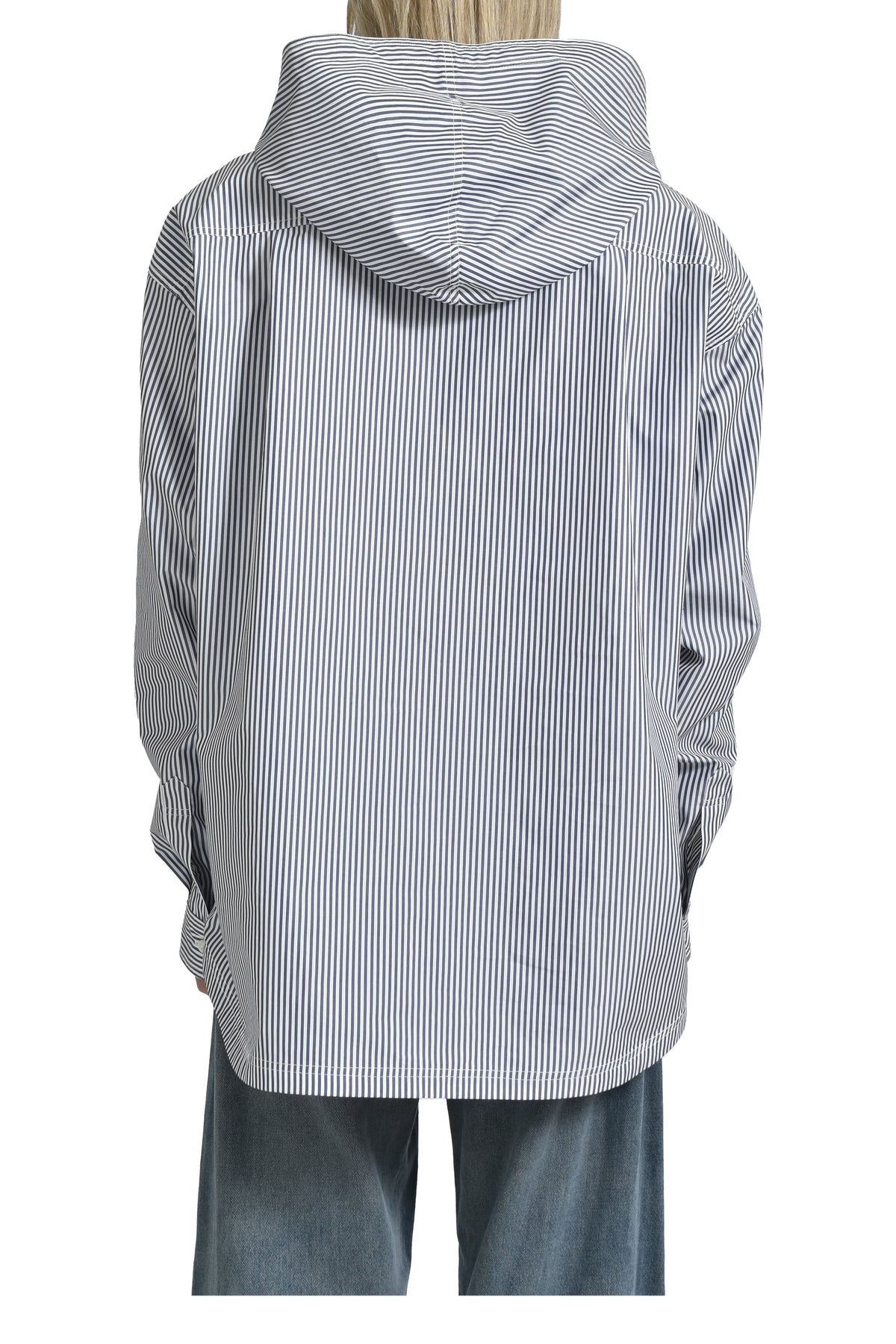 HOODED SHIRT / BLU STRIPES