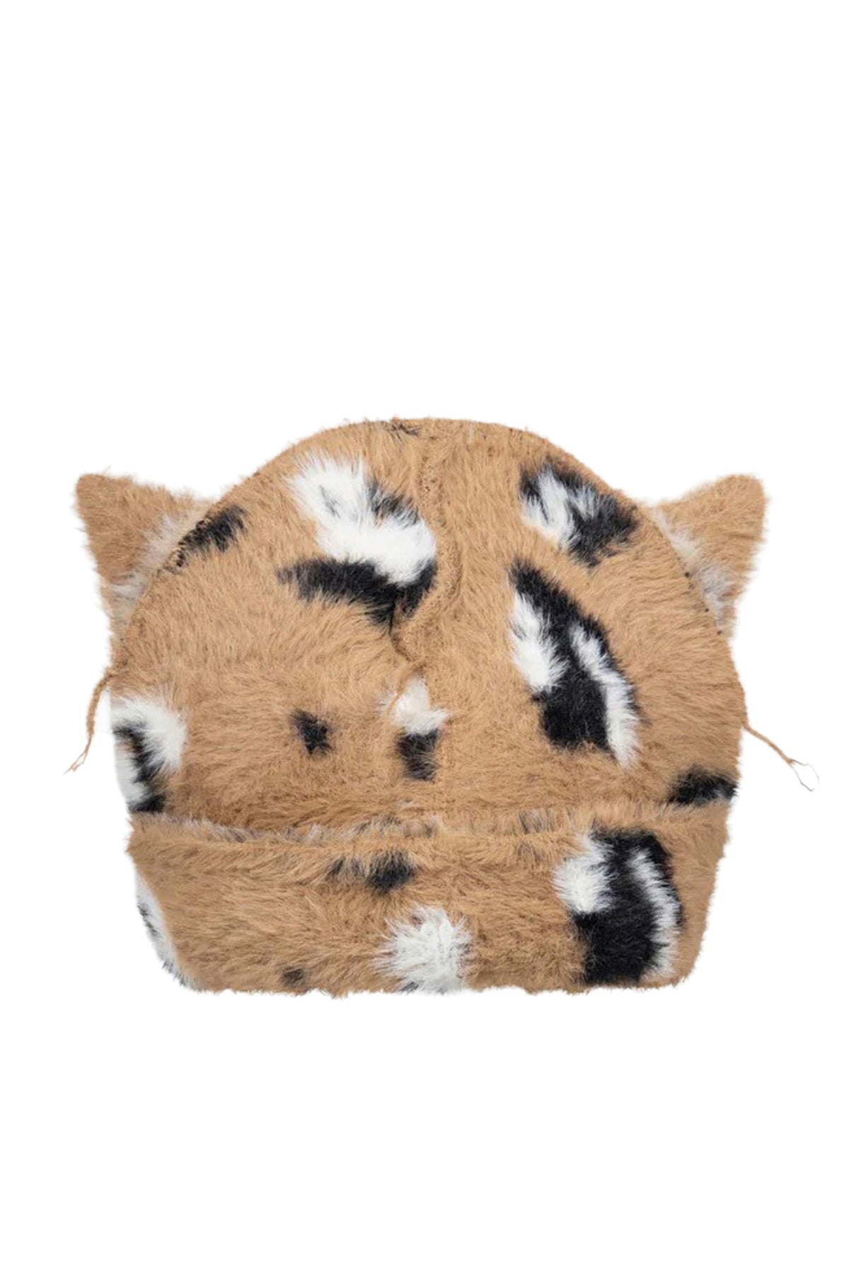 FLUFFY CHUNKY EARS BEANI / BROWN LEOPARD