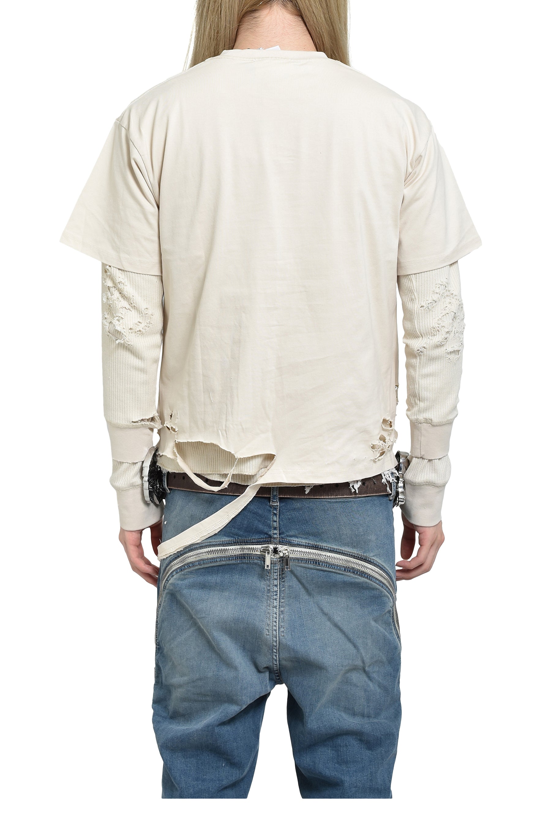 Esprit D'escalier WHITE “SCARRED" LS TOP / WHT