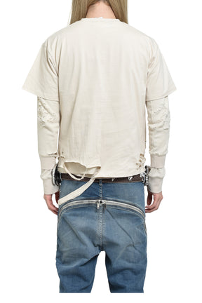 Esprit D'escalier WHITE “SCARRED" LS TOP / WHT