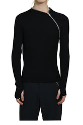 HELIOT EMIL エリオット エミル SS25 TIED ZIP KNIT / BLK - NUBIAN