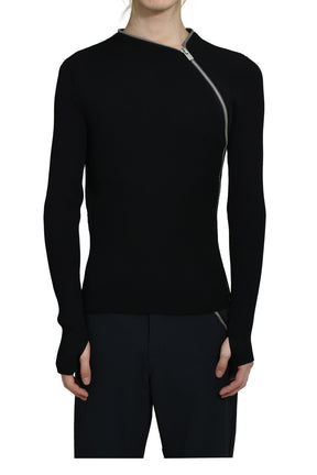 HELIOT EMIL エリオット エミル SS25 TIED ZIP KNIT / BLK - NUBIAN