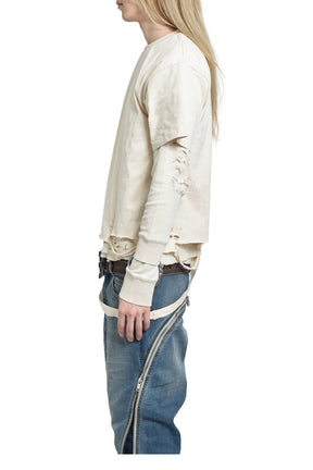Esprit D'escalier WHITE “SCARRED" LS TOP / WHT