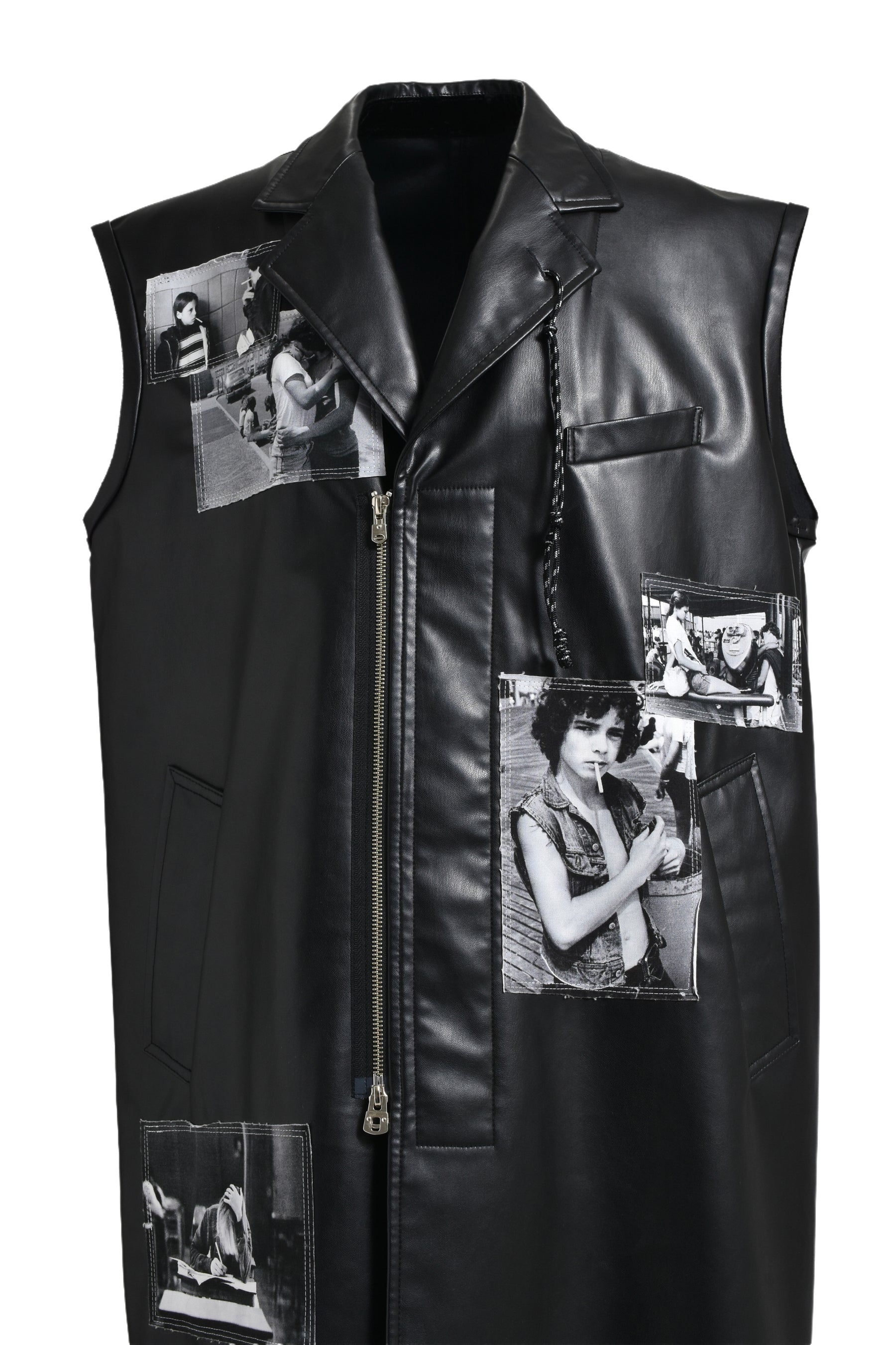 SLEEVELESS DOCTOR JACKET. / BLK