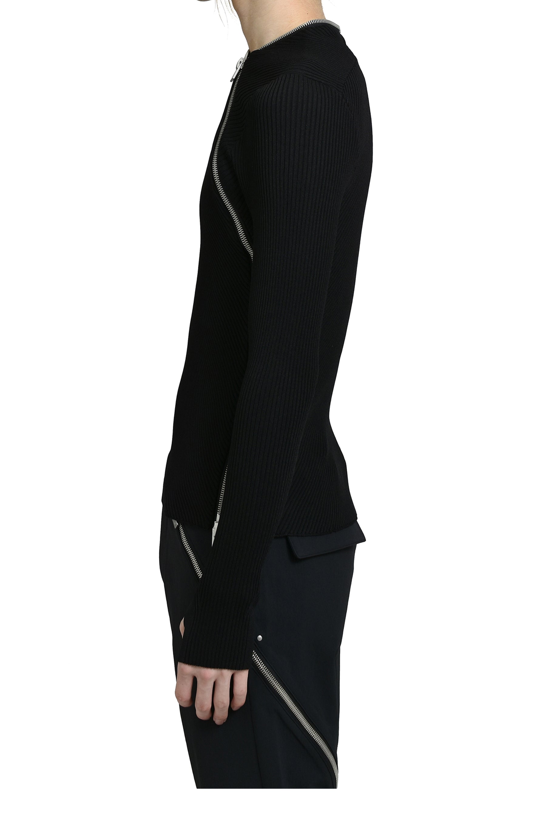 HELIOT EMIL エリオット エミル SS25 TIED ZIP KNIT / BLK - NUBIAN