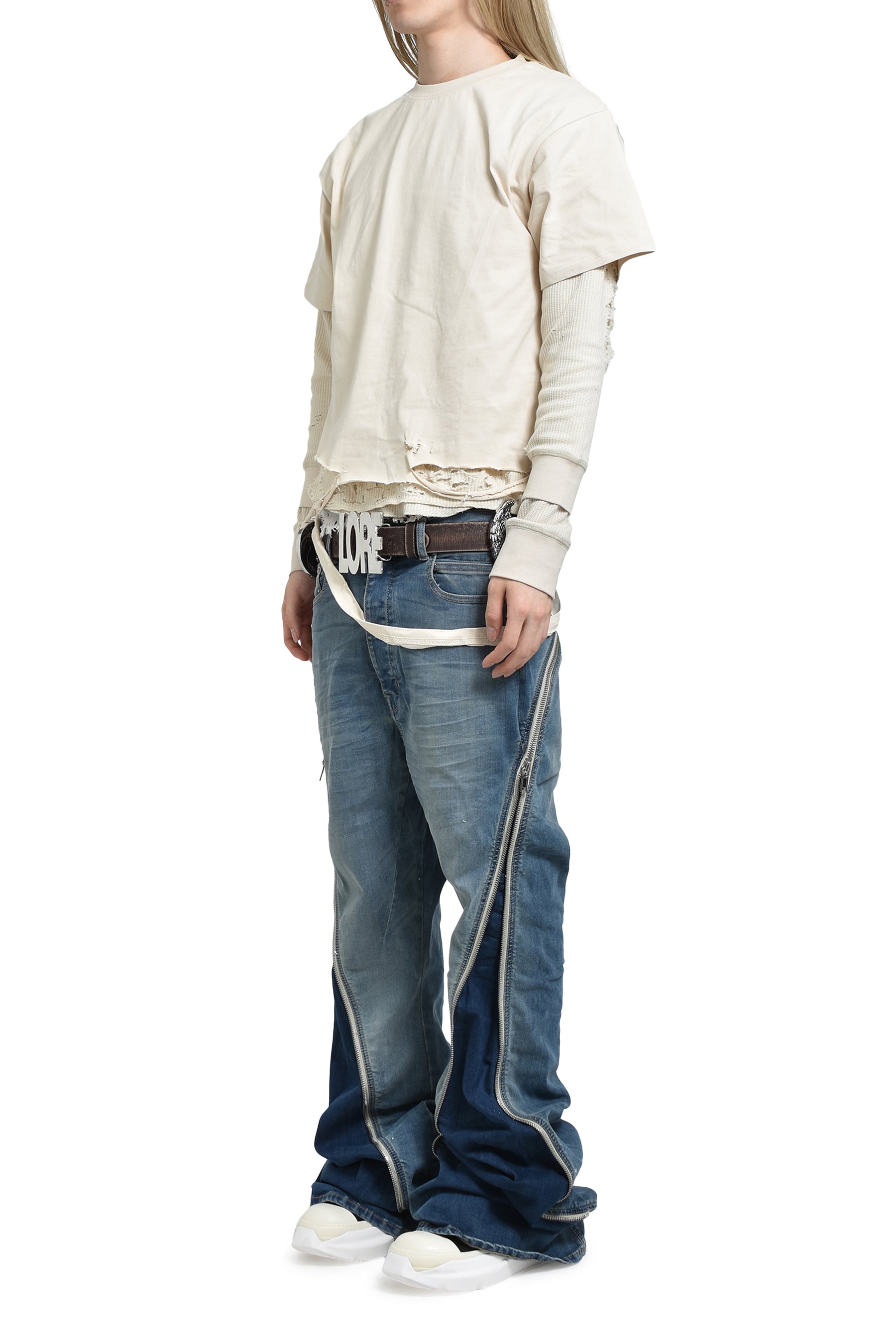 Esprit D'escalier WHITE “SCARRED" LS TOP / WHT