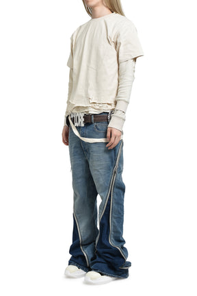 Esprit D'escalier WHITE “SCARRED" LS TOP / WHT