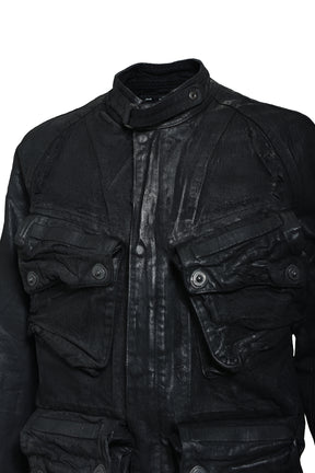 12OZ COATING DENIM BLOUSON / BLK WAX