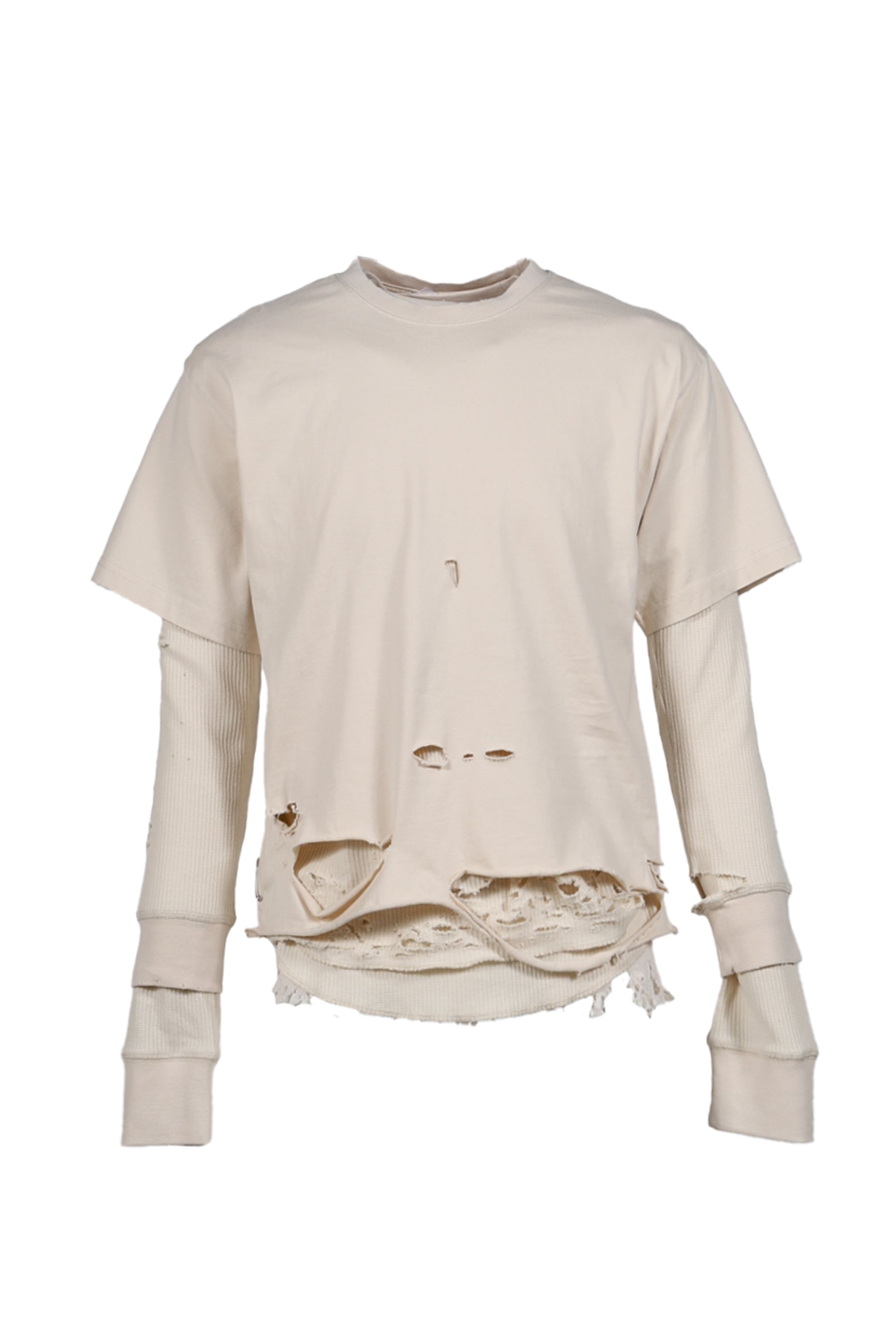 Esprit D'escalier WHITE “SCARRED" LS TOP / WHT