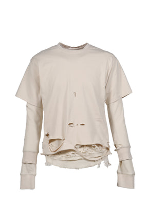 Esprit D'escalier WHITE “SCARRED" LS TOP / WHT