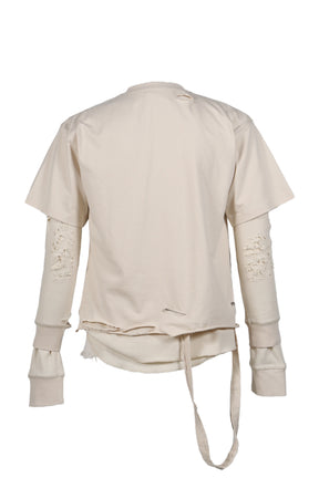 Esprit D'escalier WHITE “SCARRED" LS TOP / WHT
