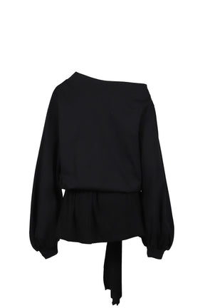 BLACK PUNK MONROE GRAPHIC OFF-SHOULDER COTTON DRESS / BLK